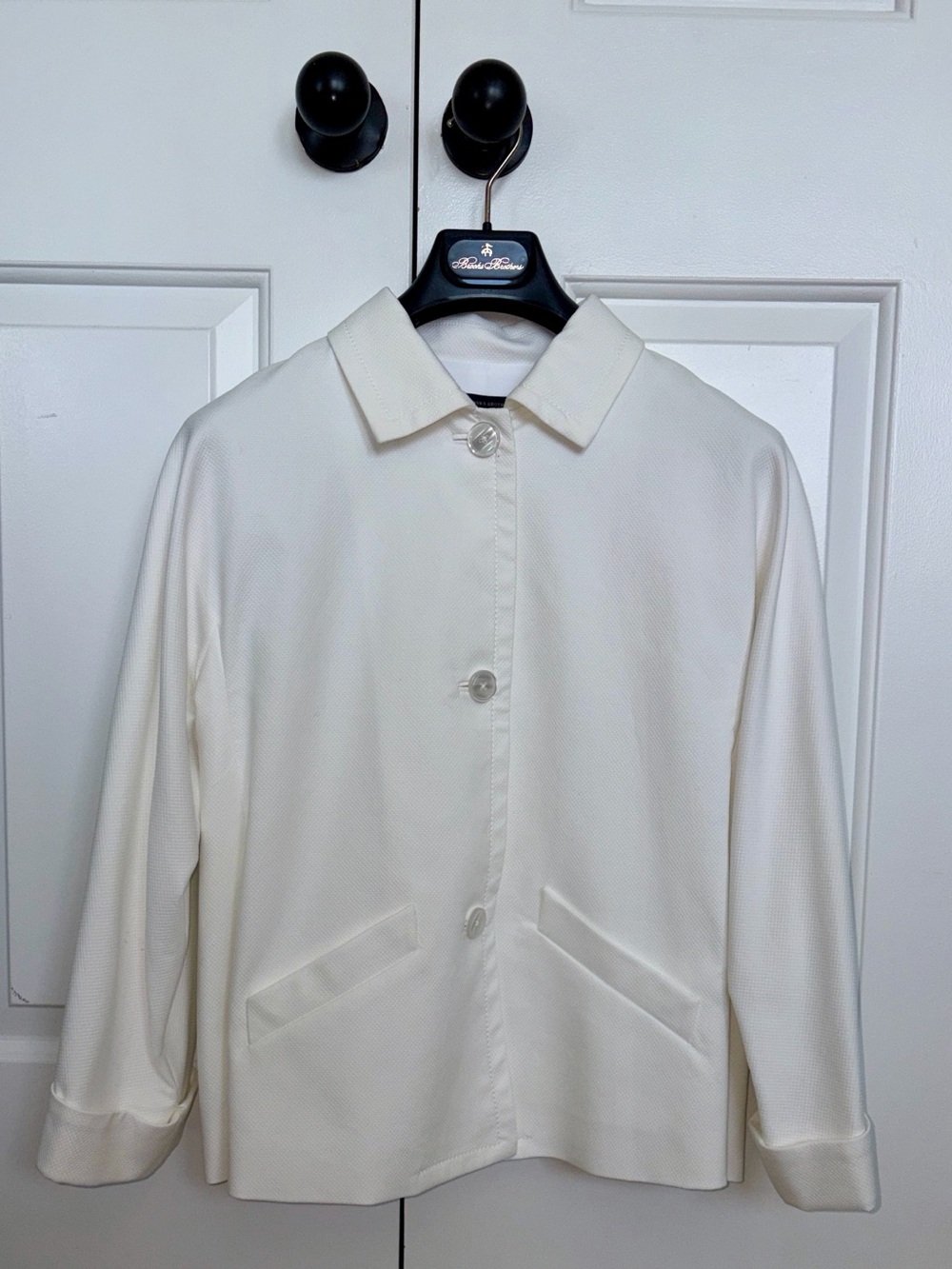 Brooks Brothers White Button-Up Jacket